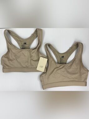 USGI Women's New Balance Tan Army PT Racer Back Sports Bra Size Small - Lot of 2